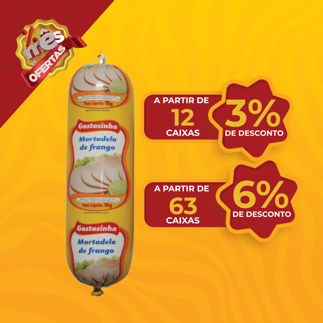 Mortadela de Frango 1kg - Gostosinha